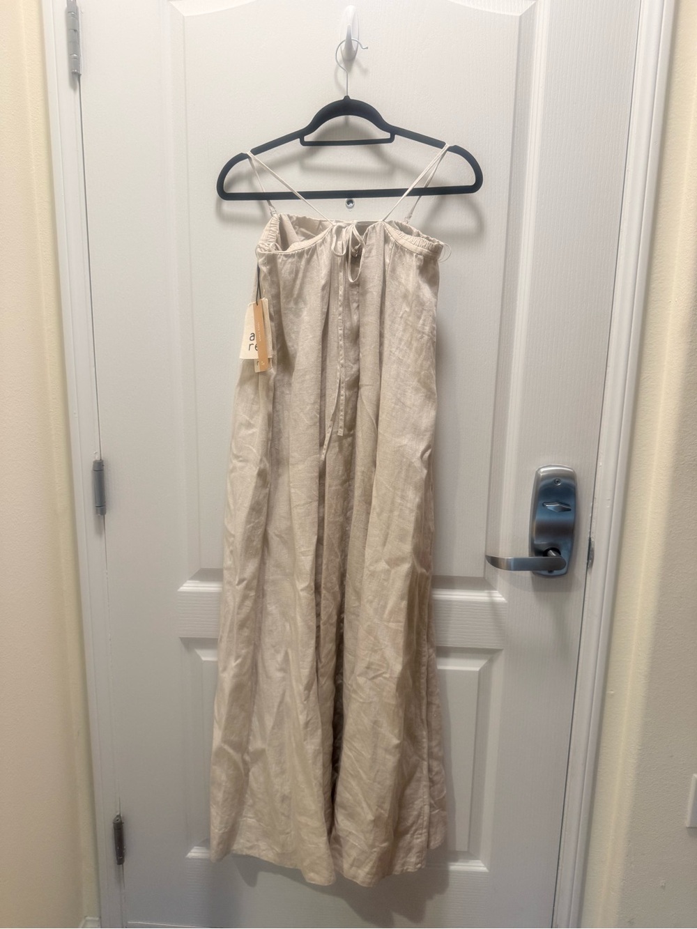 A.REN CHRISTAL Linen MAXI Dress in Light Beige Size S NWT - Picture 7 of 9